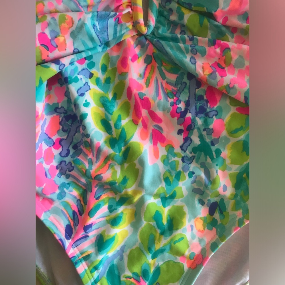 NWT Lilly Pulitzer Lanai Halter One-Piece swimsuit Catch The Wave Print Halter 2 - Picture 9 of 13